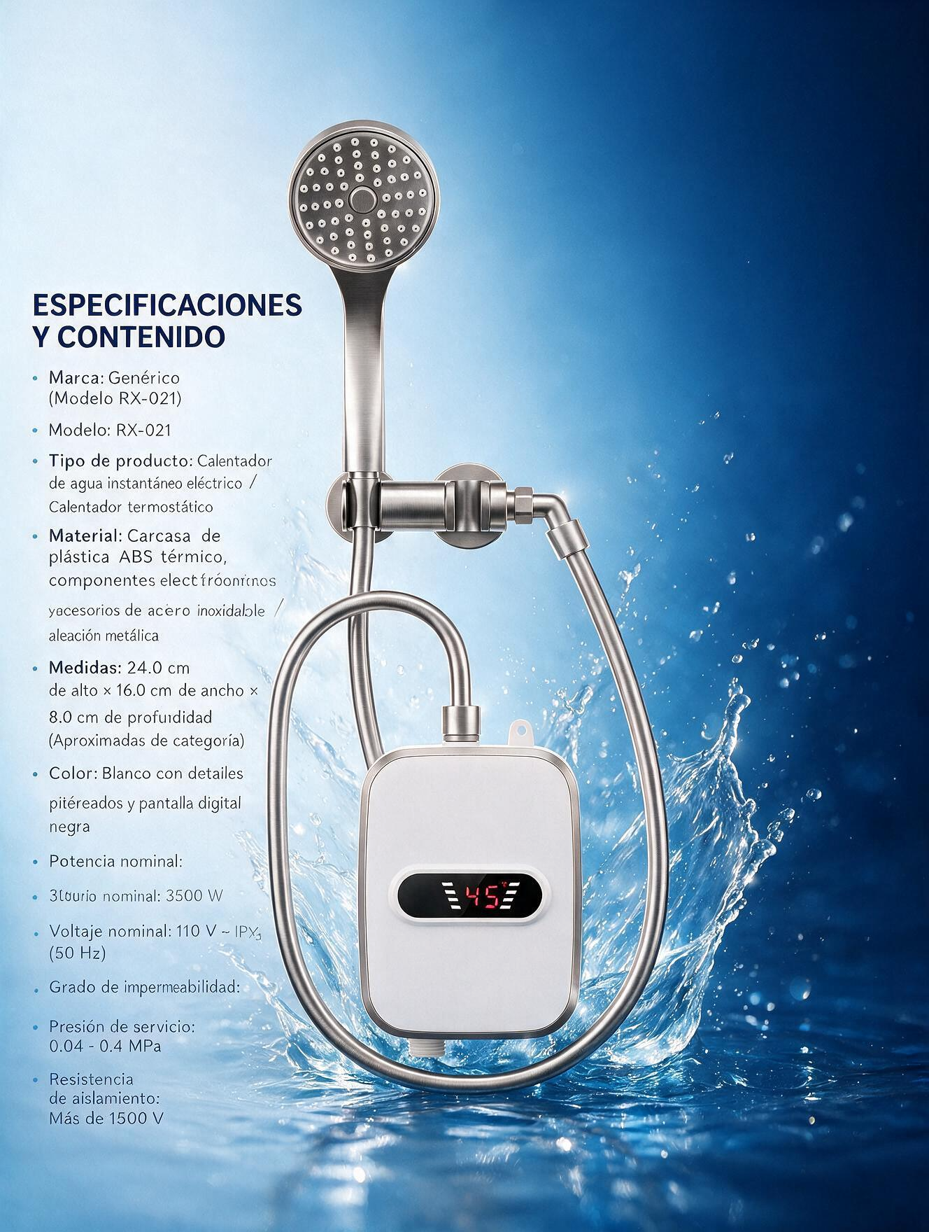 Calentador de Agua Instantáneo Eléctrico