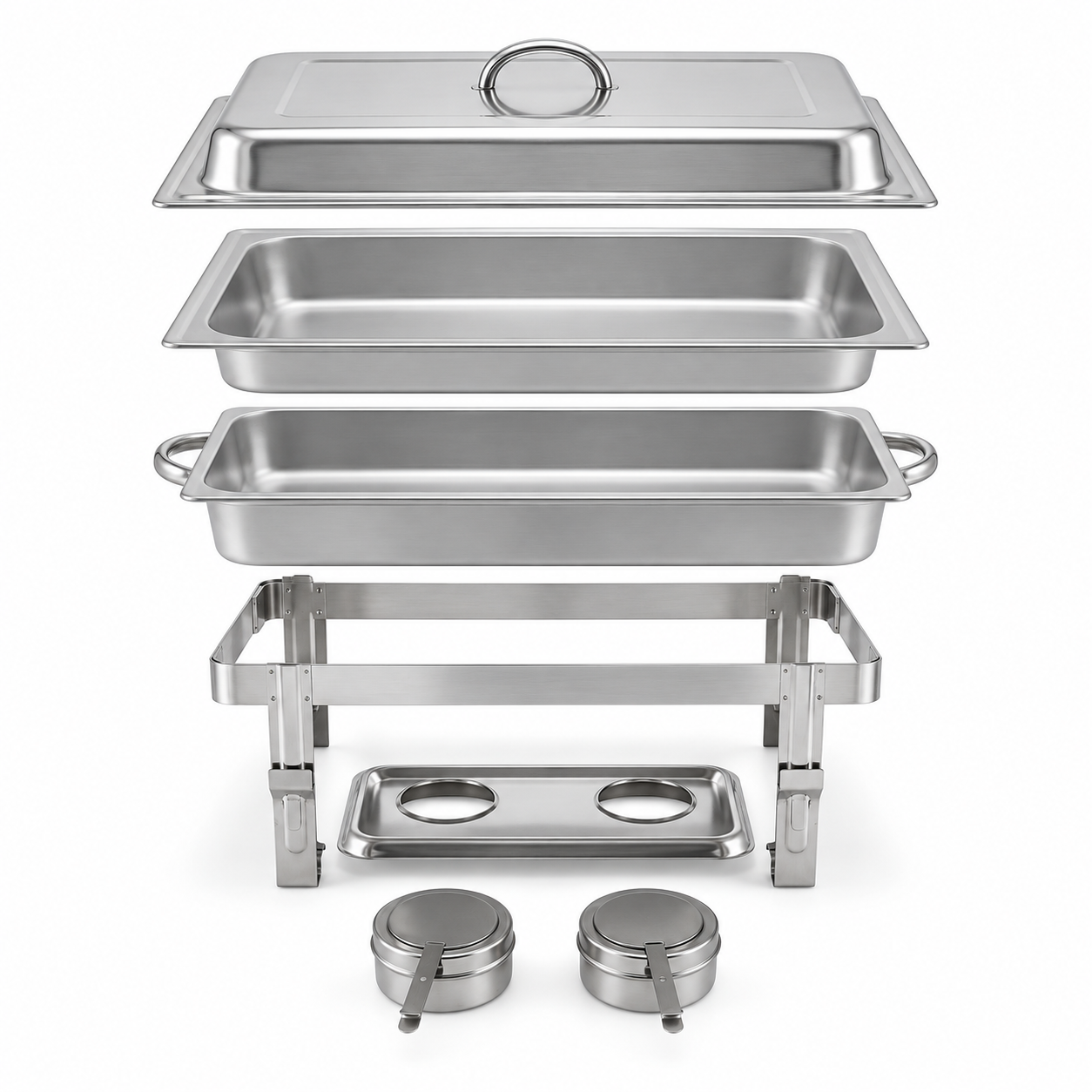 Chafing Dish Rectangular De Acero Inoxidable 9l