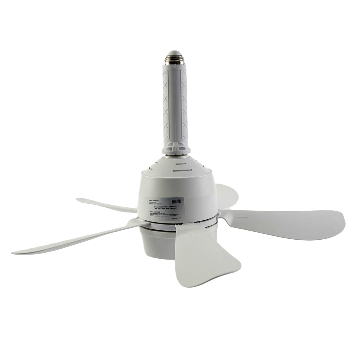 Foco ventilador con luz LED, cinco aspas y control remoto
