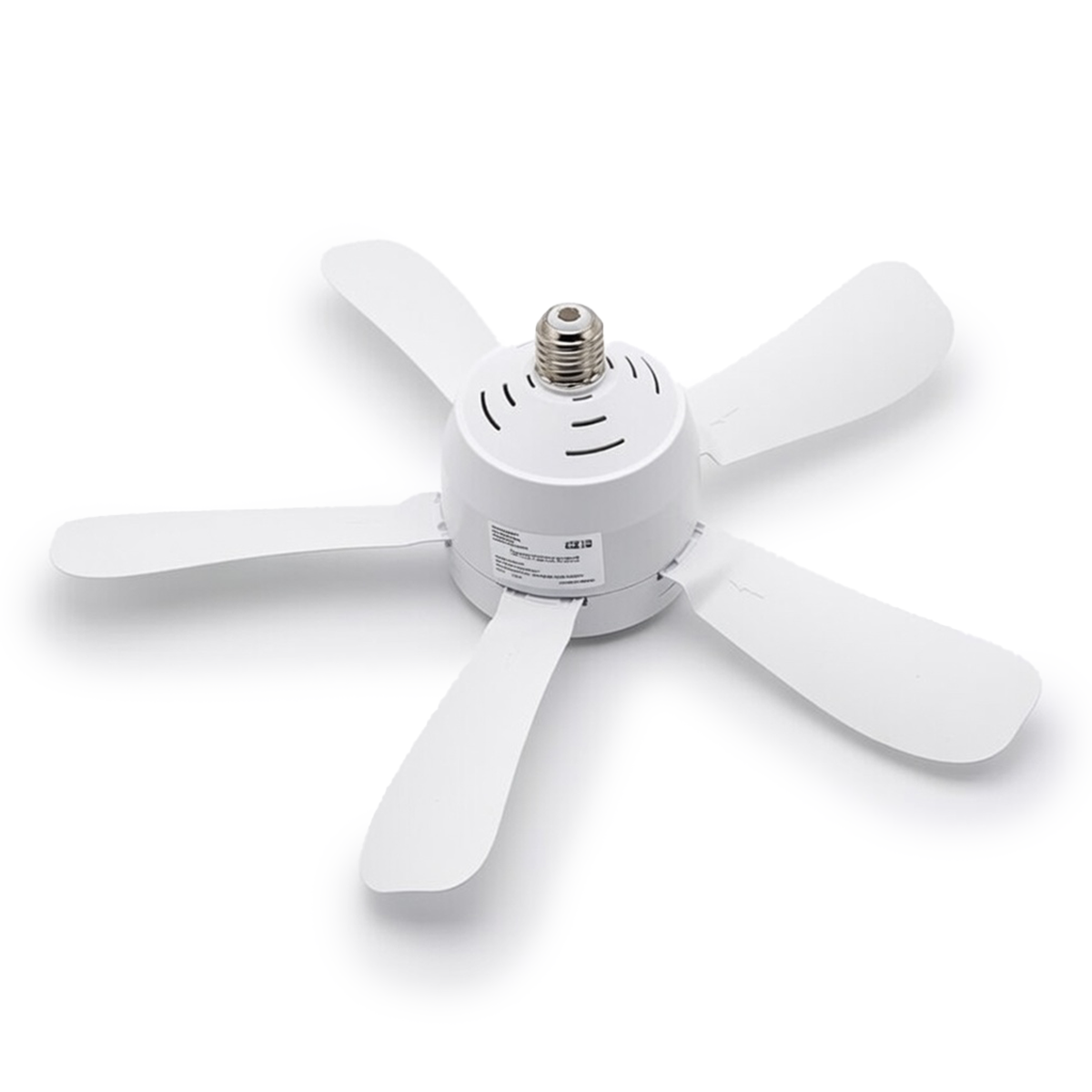 Foco ventilador con luz LED, cinco aspas y control remoto