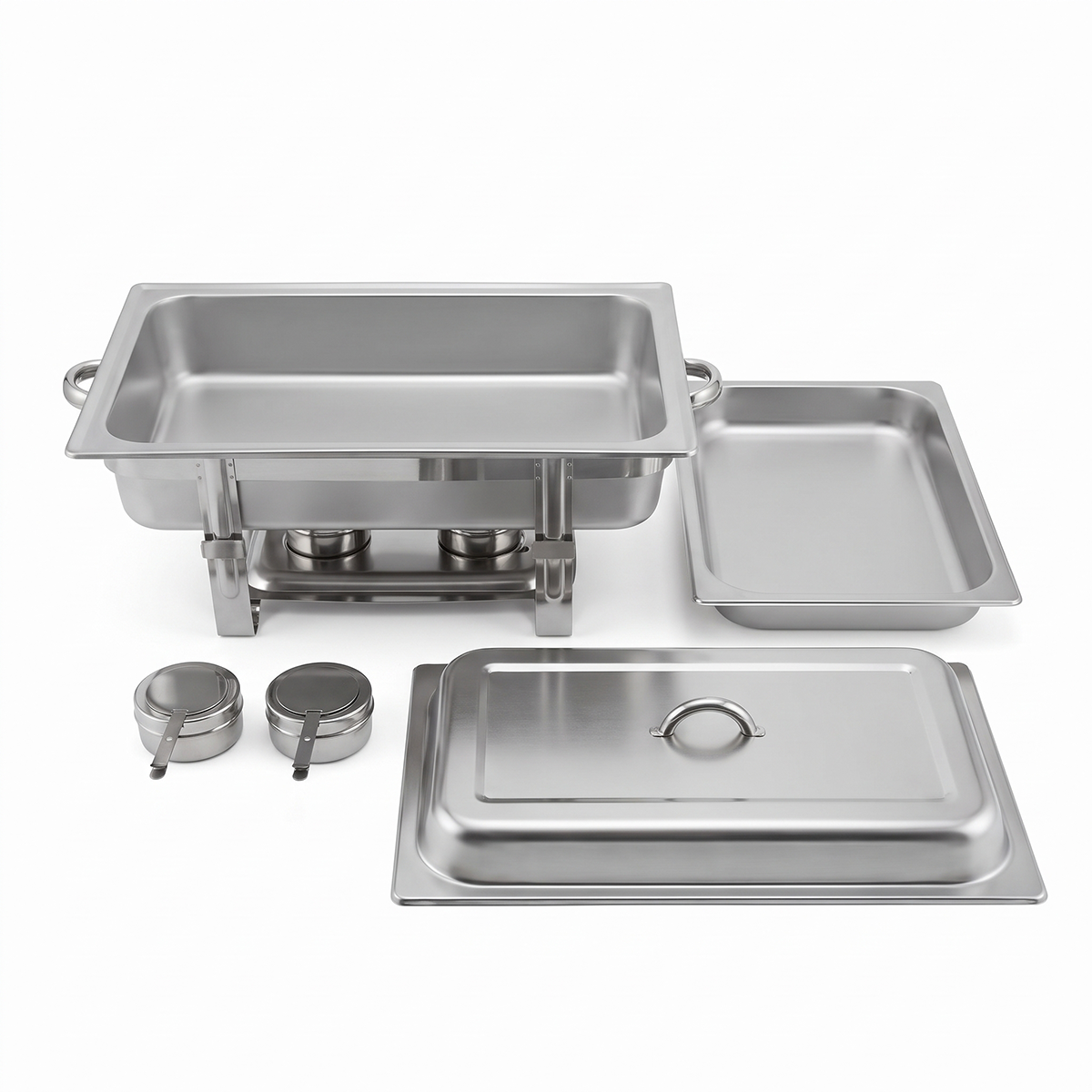 Chafing Dish Rectangular De Acero Inoxidable 9l