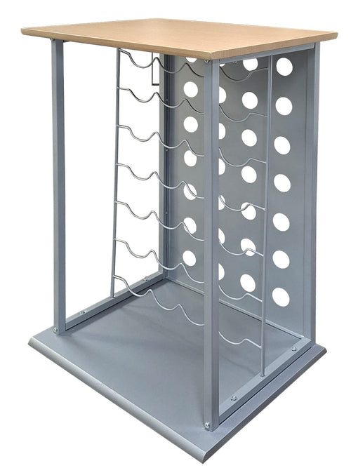 Cava de Vinos Armable para 20 Botellas | Diseño Metálico con Cubierta de Madera Elegante y Moderna