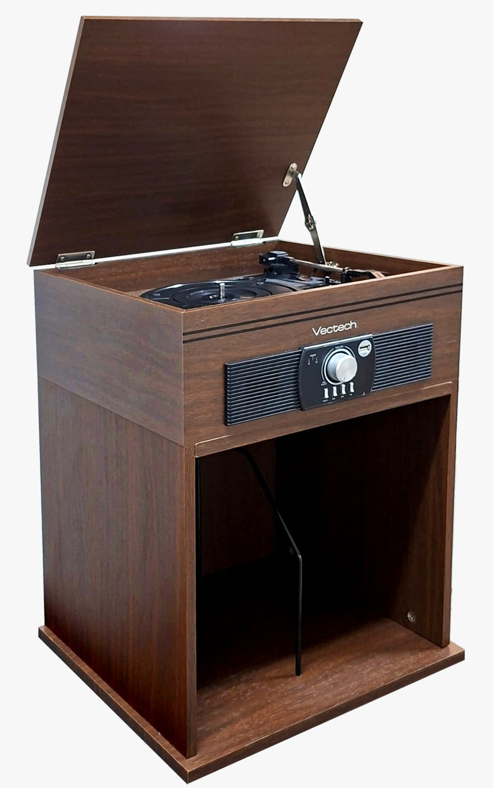 Tocadiscos Retro Vintage con USB para Grabar Vinilos | Bocinas Integradas, Salida RCA y AUX, Sonido Clásico para Hogar