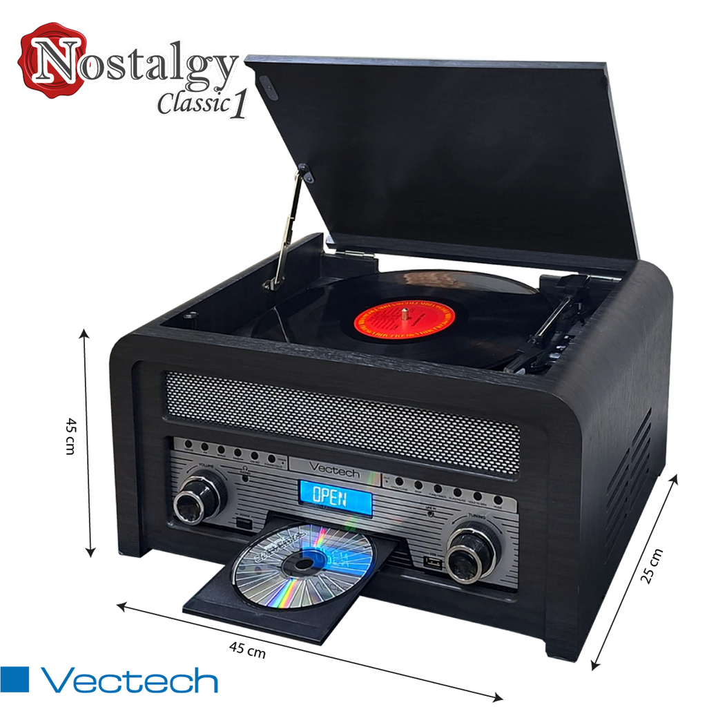 Tocadiscos Retro Nostalgy Classic 1 con dimensiones