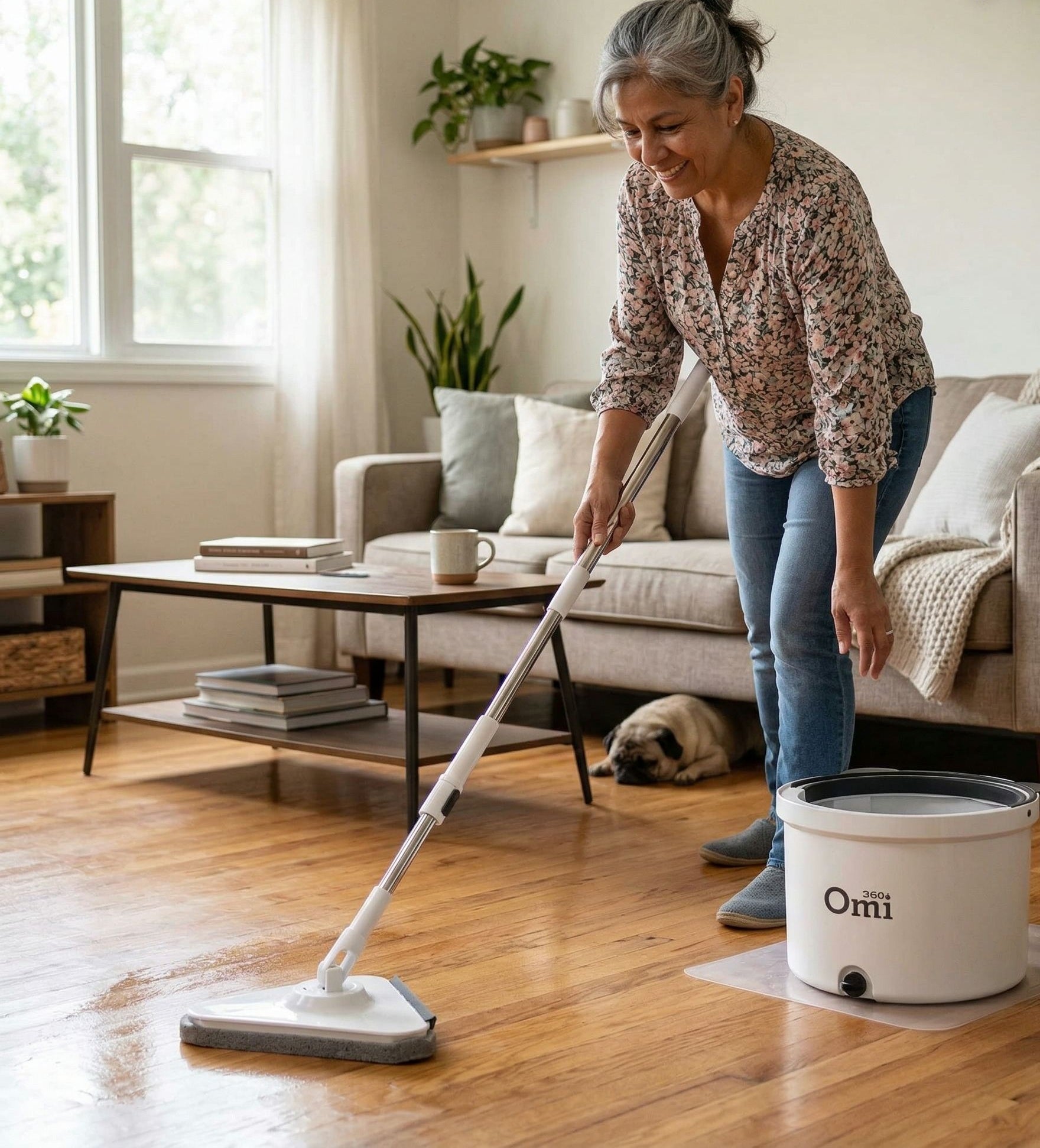 MOP TRAPEADOR CON CUBETA CENTRIFUGA DE AGUA MODELO OMI 360 LUXURY