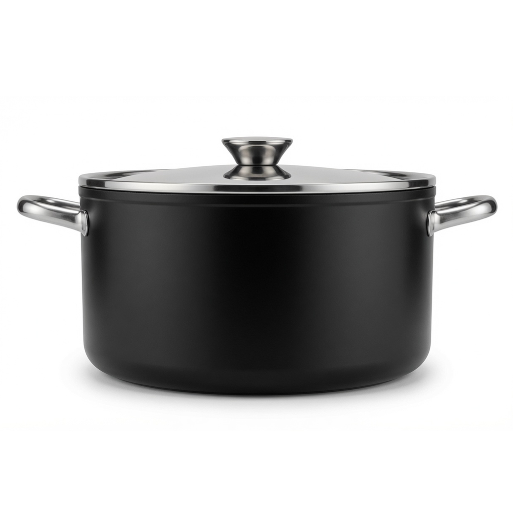 Juego de 2 Ollas Titan Black con Tapas de Vidrio  Antiadherentes  Compatibles con Estufas de Inducción y Gas