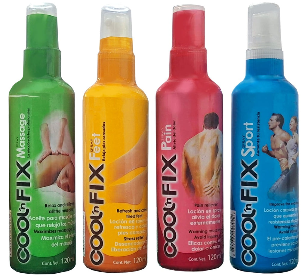 Set Completo Cool’n Fix Spray Corporal | Alivio del Dolor, Masaje, Sport y Descanso Muscular